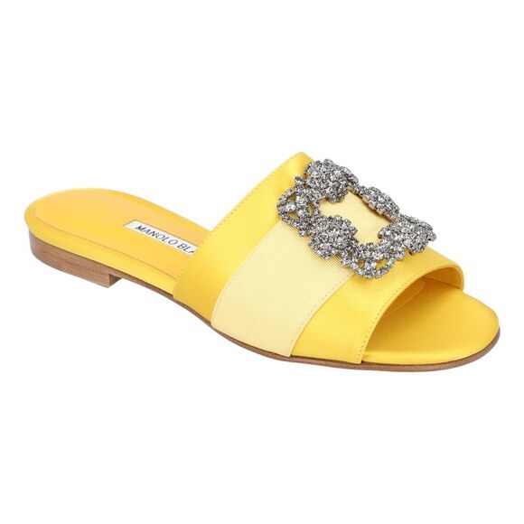 Manolo Blahnik Martamod Flat Yellow - Picture 2 of 6